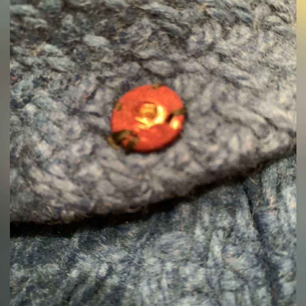 Penny Lane Blue Textured Lined (Fox?) Fur Trim Union Made Swing Coat - Picture 4 of 14